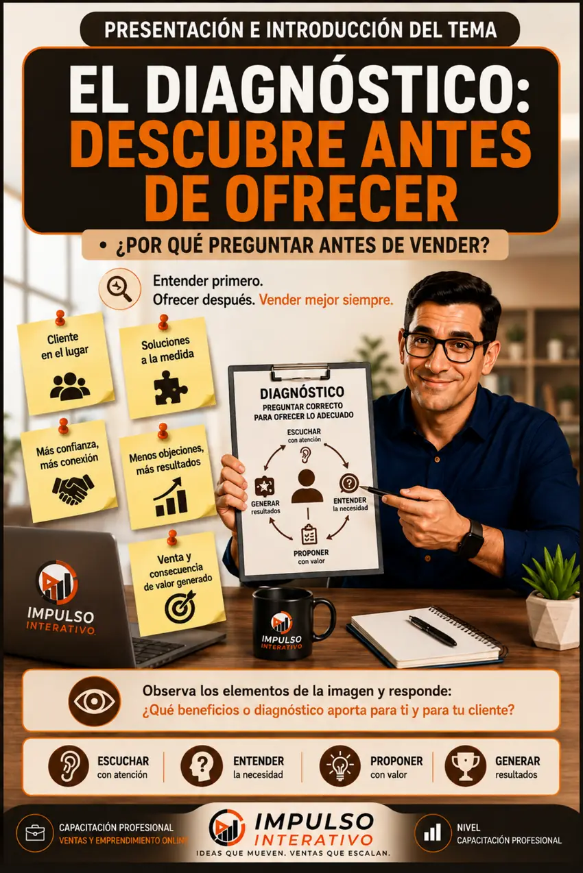 Material visual sobre diagnóstico de clientes